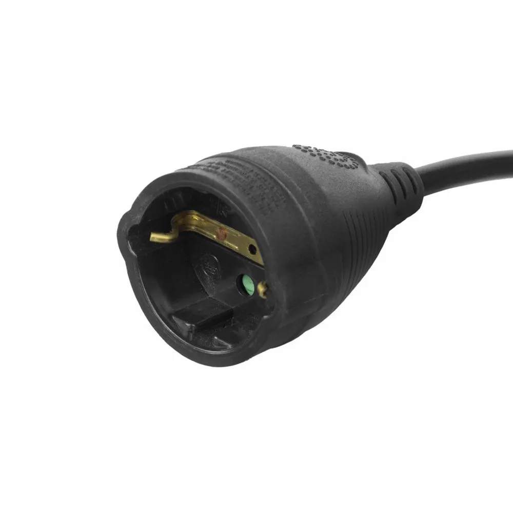 ACT CONNECTIVITY NETSNOER VERLENGKABEL CEE 7/7 MALE (HAAKS)  CEE 7/7 FEMALE ZWART (ZWART, 10 METER)
