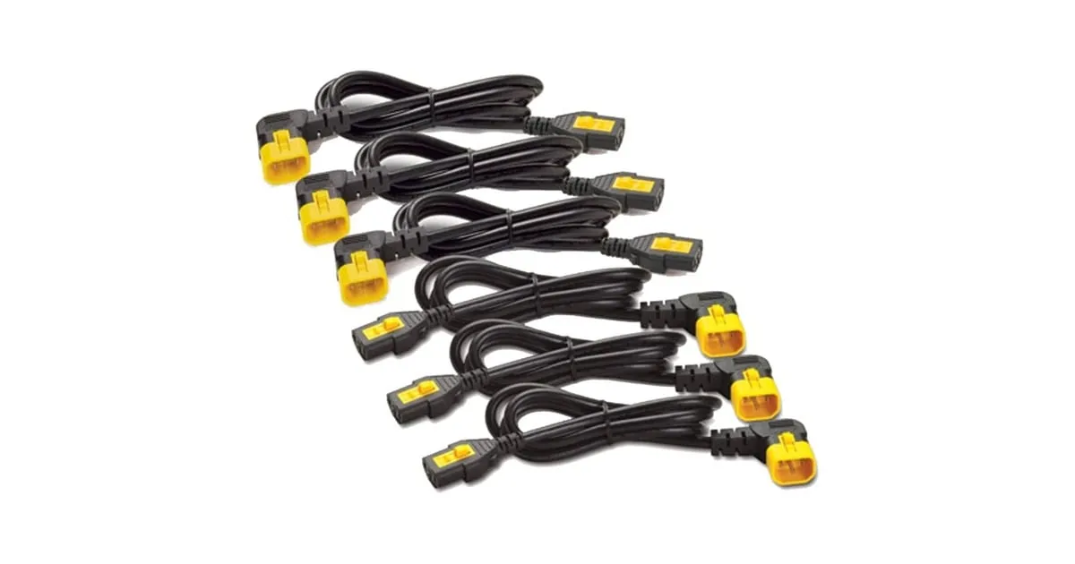 APC STROOMKABEL KIT C13C14 IEC (ZWART/GEEL, 6 STUKS, 0,6 METER, AP8702RWW)