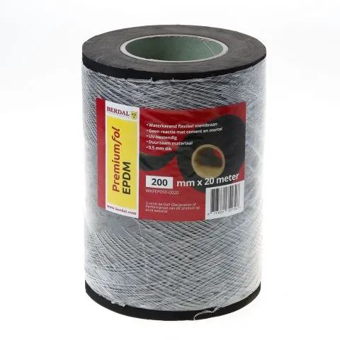 Berdal Epdm folie zwart uv bestendig 200mm x 0.5 x 20 meter