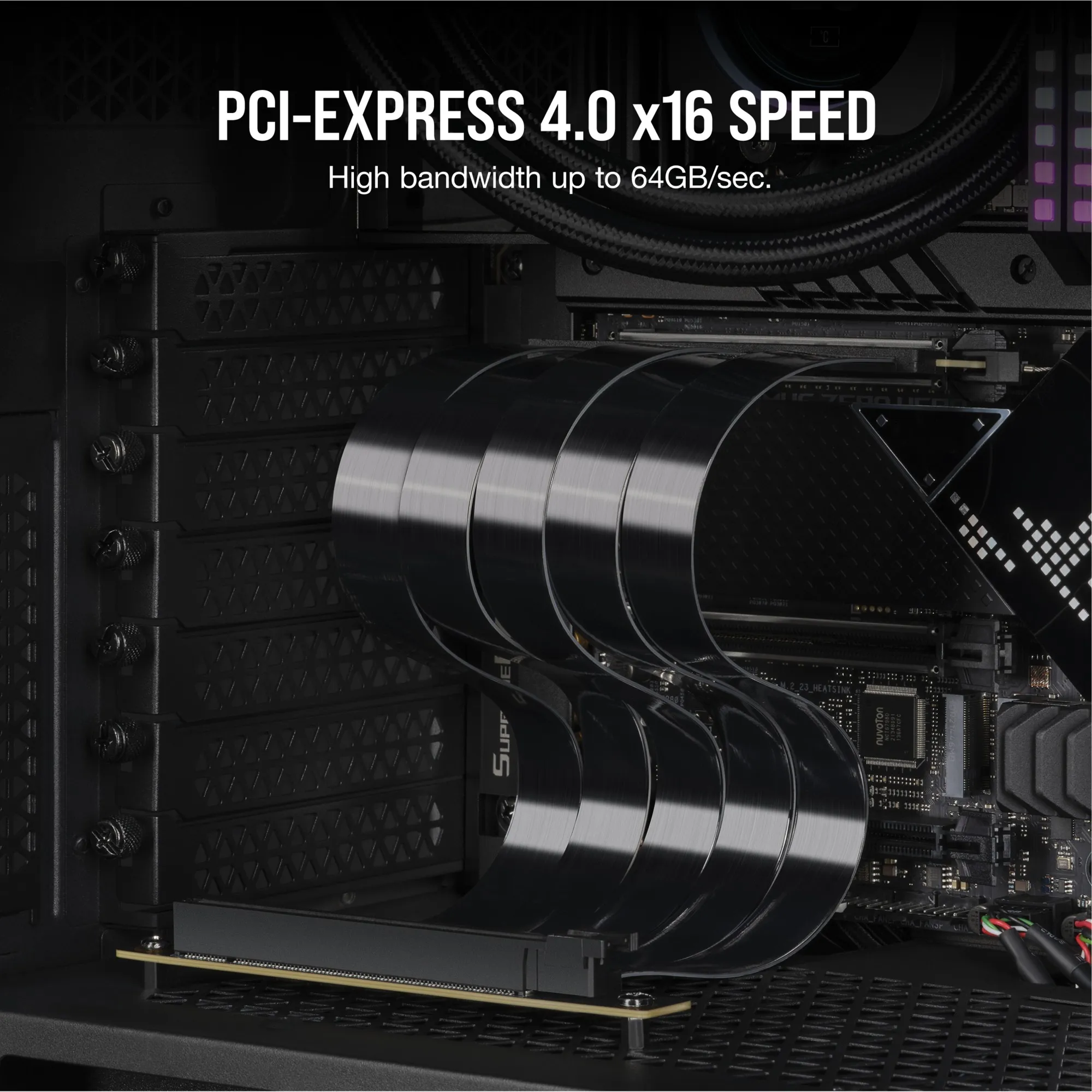Corsair Premium PCIe 4.0 x16 verlengkabel (Zwart, 0,3 meter)