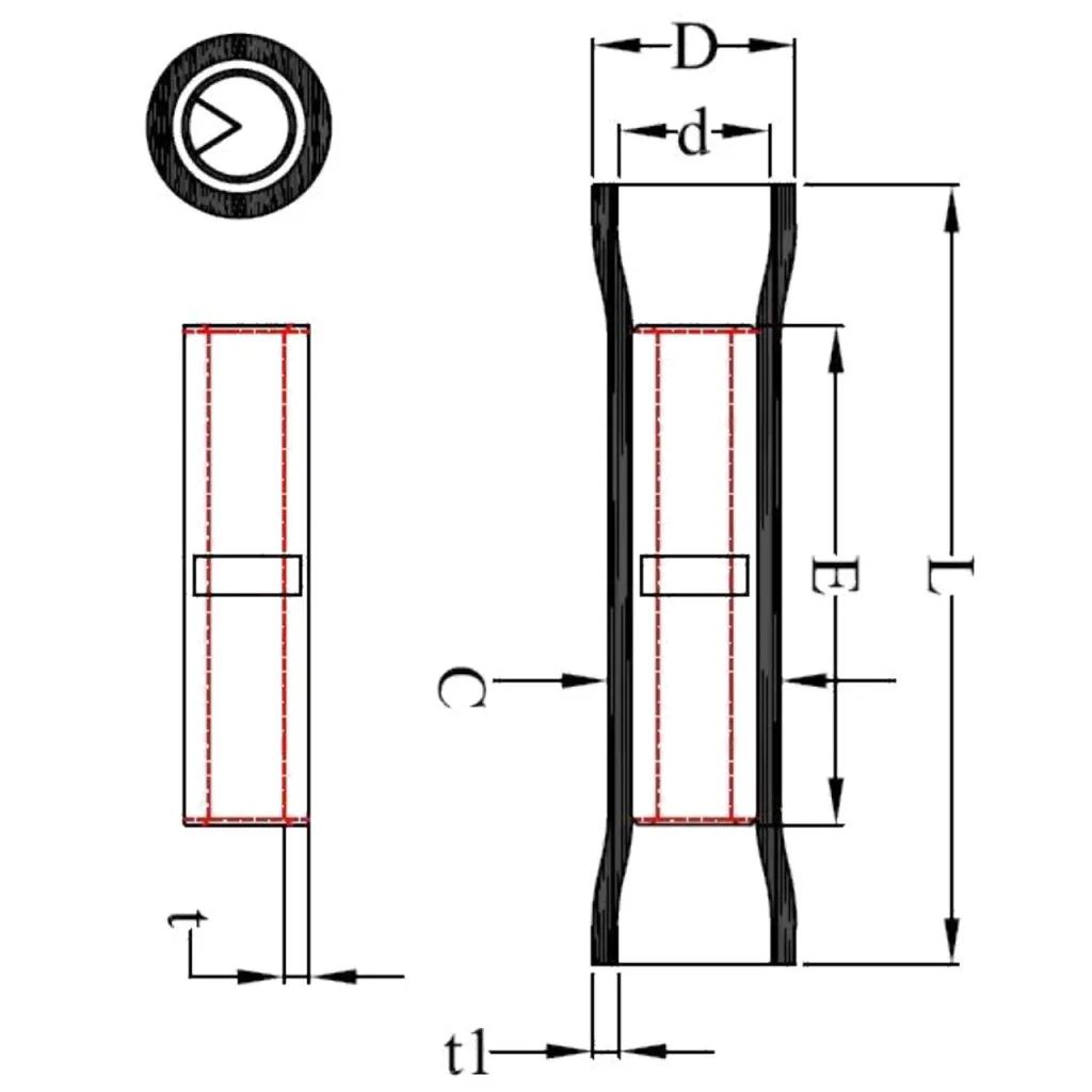 Doorverbinder Ø4.1mm rood(100x)