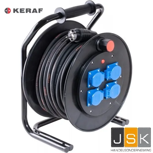 KERAF 119558 | PROFESSIONELE BOUWHASPEL | KABELHASPEL | STROOMHASPEL | 40 METER 3X2.5 MM² | H07RNF K310
