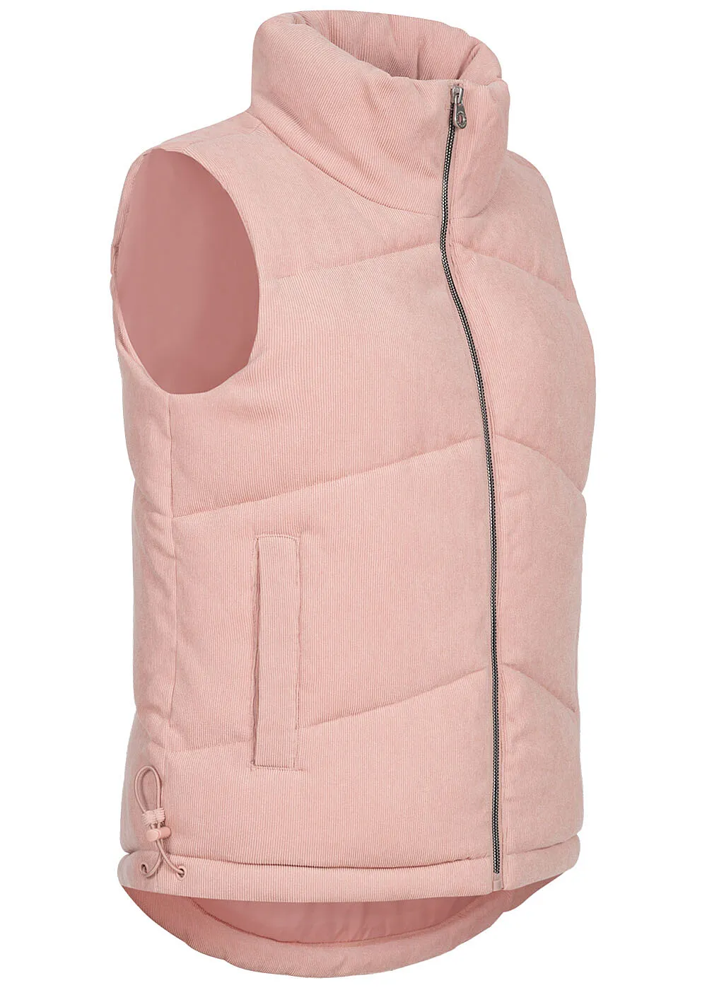 ONLY Dames Gewatteerd vest met ritssluiting en 2 zakken roze