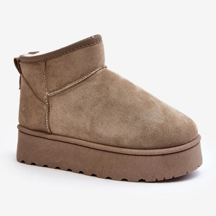 Platform snowboots voor dames met bontvoering, groen Xamella groente