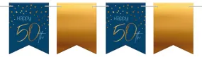 vlaggenlijn Elegant True Blue 50 Jaar blauw/goud 6 meter